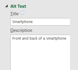 Screenshot of Alt Text box in Microsoft Word