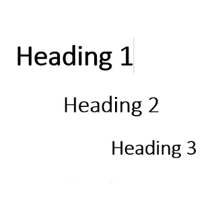 Example of Heading structure with headings 1 through 4.