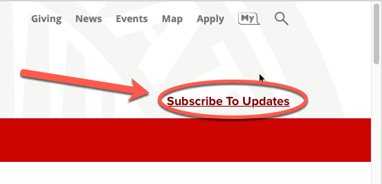 Subscribe to updates button 