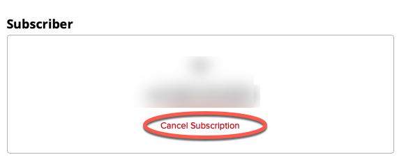 cancel subscription button
