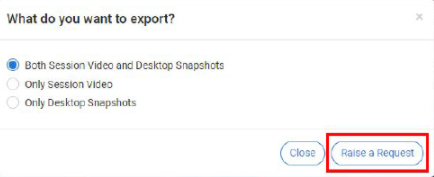 Raise a Request for Data Export