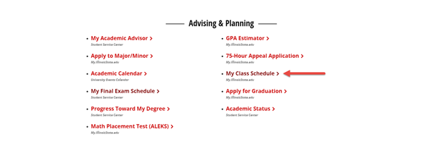 Advising and Planning - Class Schedule